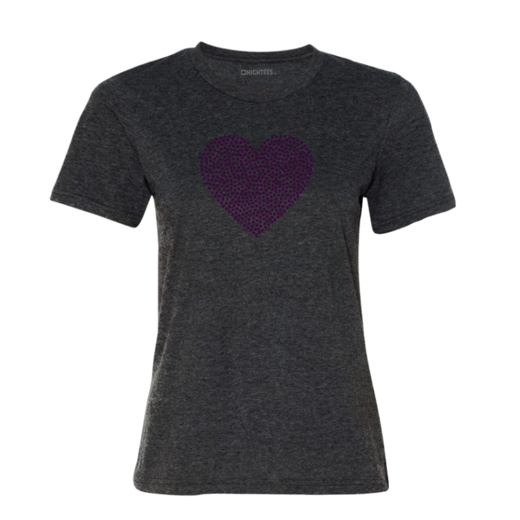 Heather Dark Grey Ladies Leaf Heart