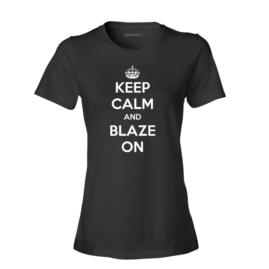 Ladies Black Keep Calm and Blaze On