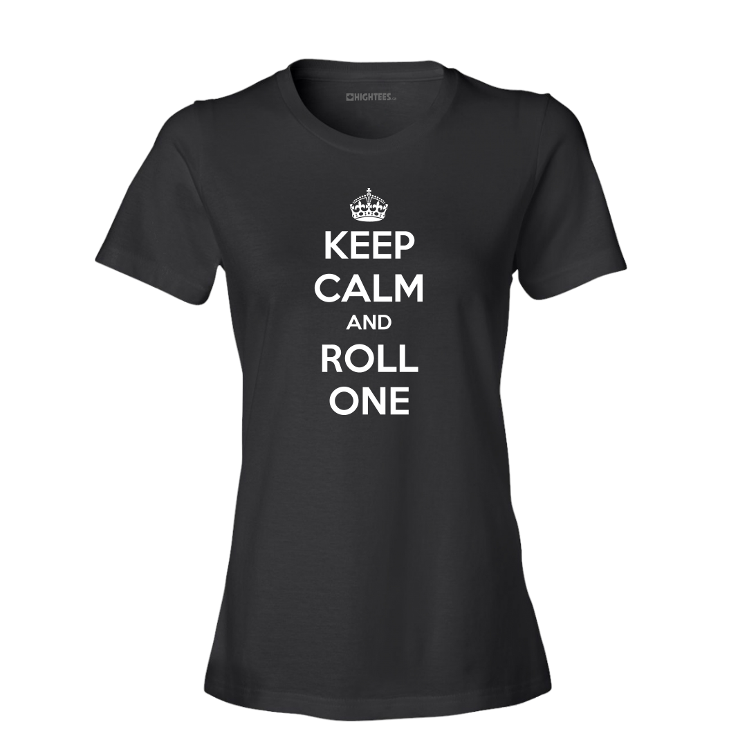 Ladies Black Keep Calm and Roll One