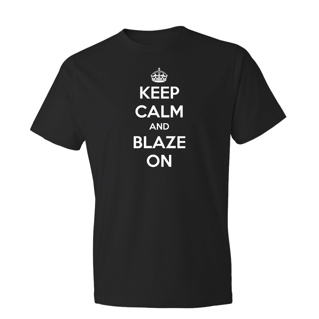 Mens Black Keep Calm and Blaze On