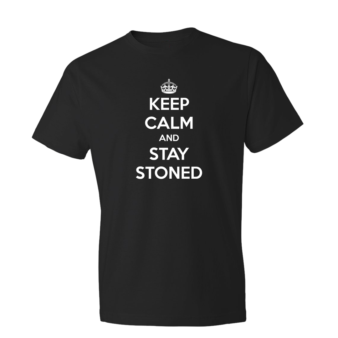 Mens Black Keep Calm and Stay Stoned